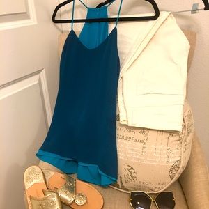 ✨ Moving sale 🚗- Express Dark Teal/Aqua blue Reversible Halter Top, Size XS